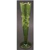 Image 1 : Breathtaking Hand Cut Green Glass Vase with #990229