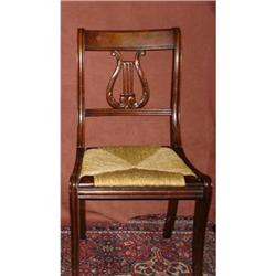 Elegant Mahogany Side Chair w/ Ratton Seat #990234