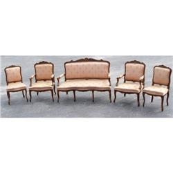 Beautiful French Victorian 5 Piece Parlor Suite #990261