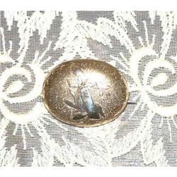  Antique Art Nouveau Gold Chased Brooch/Pin #990292