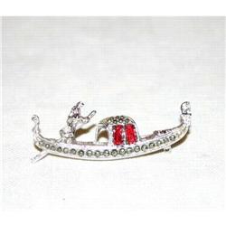 Antique Gondola Marcasite/Rhinestone Brooch/Pin #990350