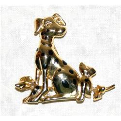  Vintage Dalmation Trembler Dog Brooch/Pin #990373