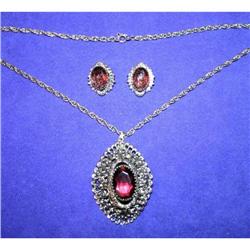 Victorian Revival Rhinestone Necklace/Earrings  #990383