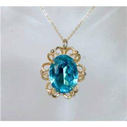 HUGE Vintage Blue Glass Rhinestone Necklace #990388