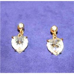 Vintage Heart Rhinestone Earrings #990389