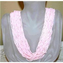 Fabulous Vintage Pink Glass Seed Bead Necklace #990390