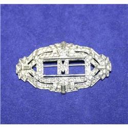 Antique Art Deco Rhinestone Monogram Brooch #990407