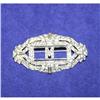 Image 1 : Antique Art Deco Rhinestone Monogram Brooch #990407