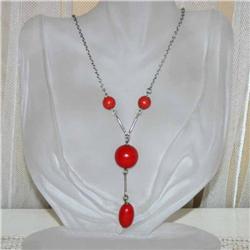 Unusual Vintage Art Deco Period Wooden Necklace #990417