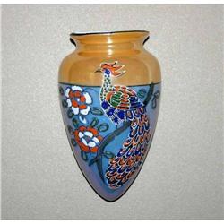 Peach Lusterware Bird of Paradise Wall Pocket #990425