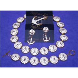 Vintage Park Lane Enamel Anchor Parure #990431