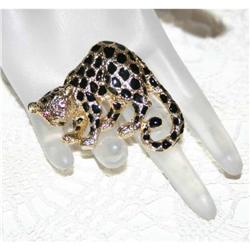 Vintage Park Lane  Cheetah Brooch Necklace #990435