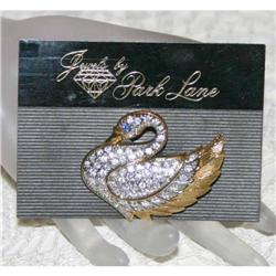 Vintage Park Lane Pava Rhinestone Swan Brooch #990436