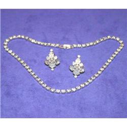 Vintage Kramer Rhinestone Necklace & Earrings #990445