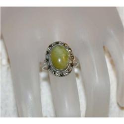 Gorgeous Antique Estate Jade/Marcasite Ring  #990447