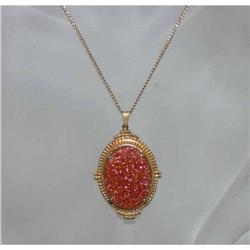 Gorgeous Goldstone 12K Gold Pendant Necklace #990459