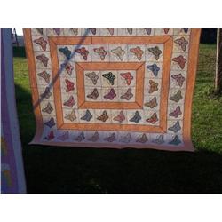 Beautiful Hand Quilted Butterfly Quilt #990475