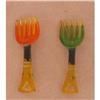 Image 1 : Two unique Bakelite  FORK  pins #990625