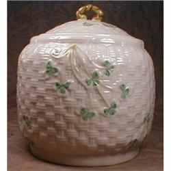 BELLEEK Biscuit BARREL 3rd Green Mark VINTAGE #990659