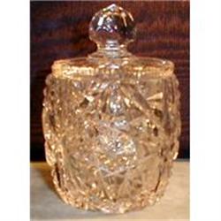 Bergen MUSTARD Pot American CUT Glass ANTIQUE #990710