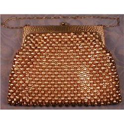 WHITING Davis MESH Purse HAMMERED Frame WD Gold #990723