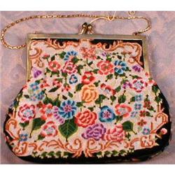 Petit POINT Purse EVENING Bag VINTAGE #990747