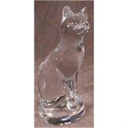 HOYA Cat Crystal Confucian Figurine VINTAGE #990755