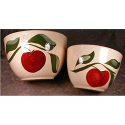 WATT Orchard Ware NESTING Bowls APPLE Two 2 #990790