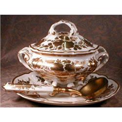 FRENCH Sauce BOAT 4 pieces GOLD Antique #990803