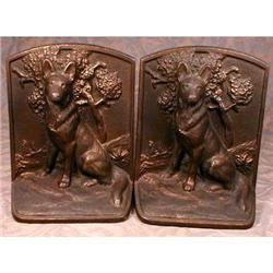 HUBLEY Iron GERMAN Shepherd DOG Bookends #990808