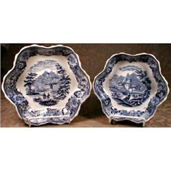 BLUE Transferware Bowls GREAT Shapes ANTIQUE #990817