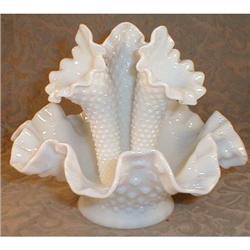 FENTON Hobnail EPERGNE Milk Glass VINTAGE #990819