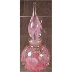 St CLAIR Paperweight Perfume PINK Flowers 1970s #990821