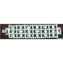 Rhinestone WIDE Bracelet VERY Flashy VINTAGE #990839