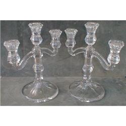 Candelabras PAIR 3-lite Candle Sticks VINTAGE #990871