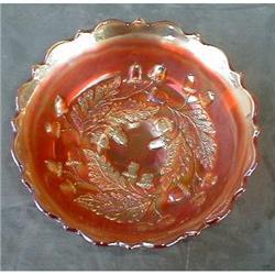 Fenton ACORN Carnival MARIGOLD Glass Dish #990872