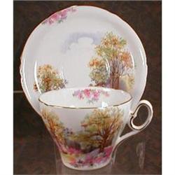 SHELLEY Spring Landscape Cup Saucer VINTAGE #990874