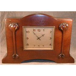 Nouveau CLOCK Walnut Case Arts & Crafts #990882