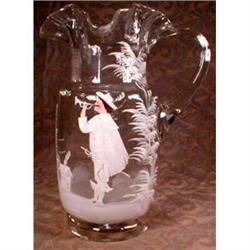 MARY Gregory PITCHER Man Blowing HORN Antique #990883