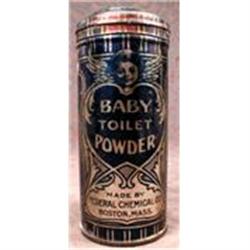 Baby POWDER Tin Art Nouv. ANGELS Antique BOSTON #990895