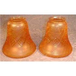 CRACKLE Glass Shades AMBER Antique ( 2 ) #990899