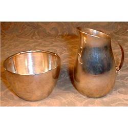 LUNT Moderne STERLING Creamer Sugar VINTAGE #990947