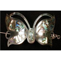 Butterfly HAIR Decoration LARGE Mexican SILVER #990978