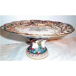 Hand Painted Capo Di Monte Footed Compote #991126