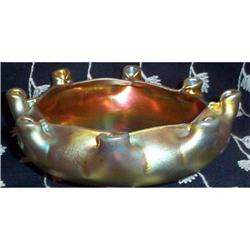 RARE Steuben Crimped Aurene Bowl #991155