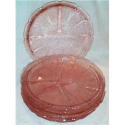 Six Pink Cherry Blossom Depression Grill Plates #991159