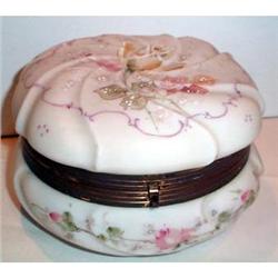 Large Hand Painted Rose Decorated Wavecrest Box #991164