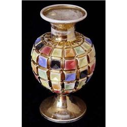 Gilt and Colored Squares 13" Vase #991216