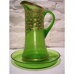 Venetian Green Jug with enamel #991328