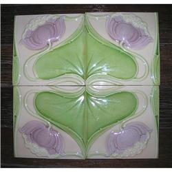 Superb Art Noveau Majolica Tiles Set #991330